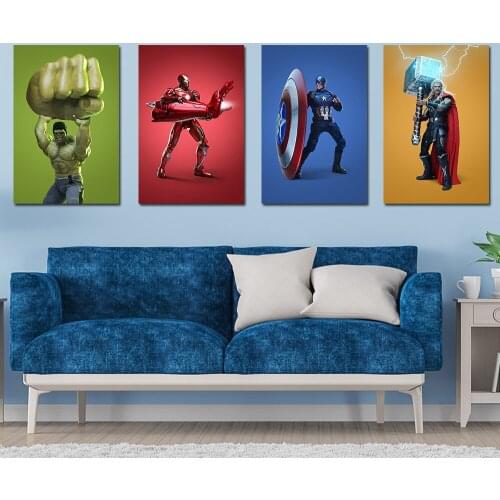 Marvel Avengers Big Weapon Hulk Iron Man Poster Superhero Captain America Diamond Painting Funny Wall Art Hoom Decor