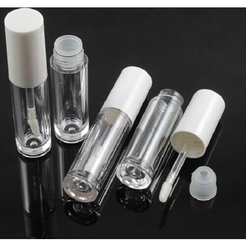 1pcs Empty Lip Gloss Tubes Mini Refillable Cosmetic Container Plastic Sample Vials White Cap DIY Tool Make Up Accessories
