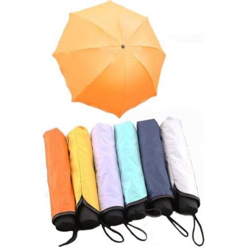 Multicolor Pattern Three Folding Sun Umbrella Black Coating Anti-ultraviolet Water Shower Creative Umbrella Clear Umbrella