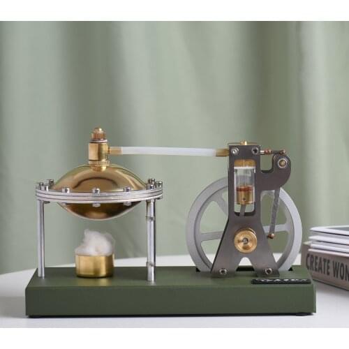 Hot Air Stirling Engine Motor Model Flywheel & Saucer Design Full Metal Physics Science Experiment Gift for Birthday Christmas