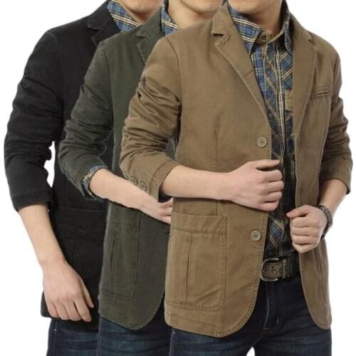 New Autumn And Winter Men Blazers Casual Blazers Cotton Mens Slim Fit Jackets Mens three-button Outwear