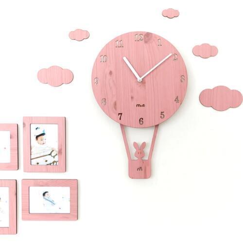 Pink Carton Kids Room Cheap Wall Clocks Unique Balloon Watches Home Living Room Decor Children Gifts Wall Watches Horloge Z052