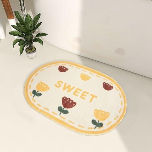 Non-slip Bathroom Soft Plush Warm Carpet Water absorption Cartoon Carpet Cute Plants Animal Mat Rug Bedroom Mat