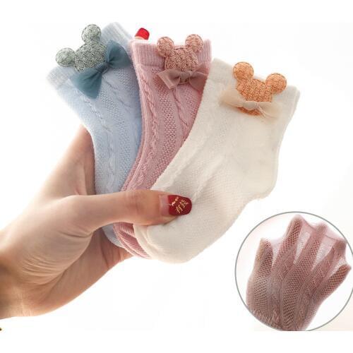 New Baby Socks Cartoon Thin Cotton Socks Girls Boys Socks Mesh Breathable Loose Socks Newborn Socks