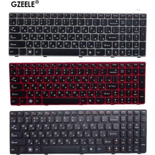 GZEELE russian laptop keyboard for LENOVO G580 Z580A G585 Z585 G590 Z580 MP-10A33SU-686CW RU notebook replace with frame