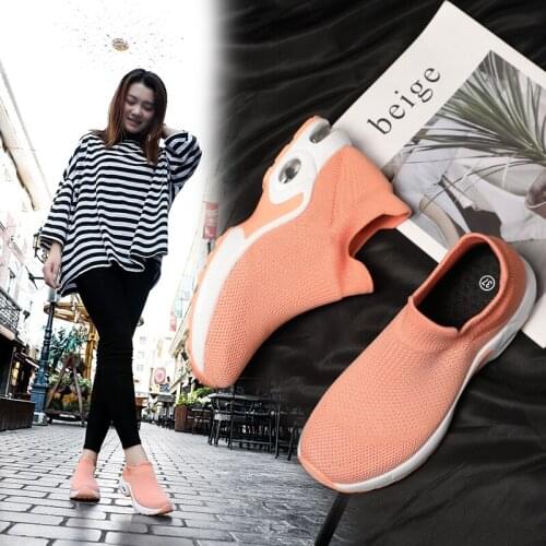 Bjakin New Cushioning Running Shoes High Heels Breathable Sport Socks Sneakers Mesh Walking Athletic Trainers Slip On Jogging 42