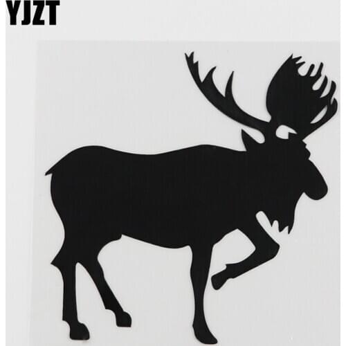 YJZT 12.9CMX12.8CM Beautiful Forest Reindeer Decal Vinyl Car Sticker Black/Silver 8A-0164