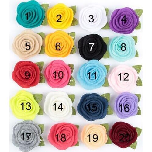Yundfly 120pcs 3.5CM Felt Rose Flower Hair Accessories Handmade Rolled Rosettes For Hair Clip Baby Girls Headband