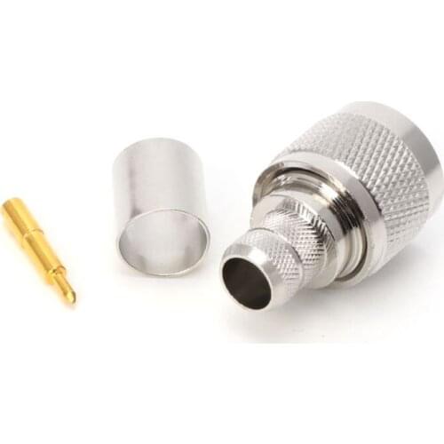 YYSD 1 Set N Type Crimp Plug RF Connector Coaxial Converter Adapter For LMR400 RG8 Cable
