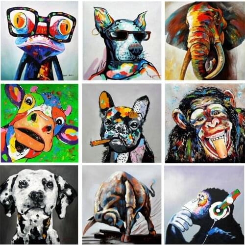 Animals Graffiti Art Dog Cow Canvas Prints Paintings Street Art Wall Pictures for Kids Room Posters and Prints Home Wall Decora