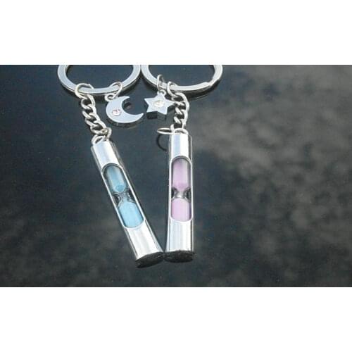Star moon Hourglass Couple keychain friend Lover 1 pair Holiday gift