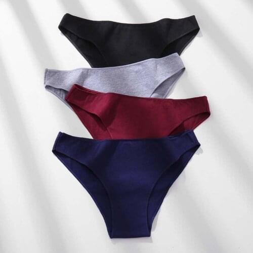 1PCS Cotton Underwear Women M-2XL Comfortable Panties Ladies Plus Size Underpants Solid Color Briefs Female Lingerie