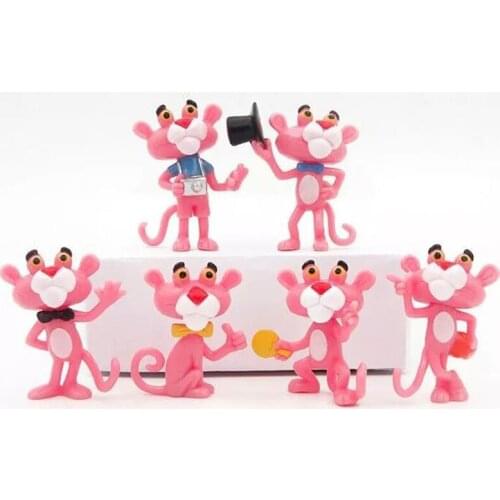 6PC 4cm different style red leopard hand office doll cute doll micro landscape ornaments cartoon naughty leopard model L0028