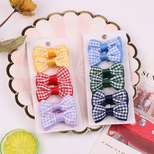 6Pcs/Set Solid Color Bows Hair Clip For Kids Girls Ribbon Bowknot BB Clip Cute Baby Barrettes Hairpins Headwear Hair Accessories