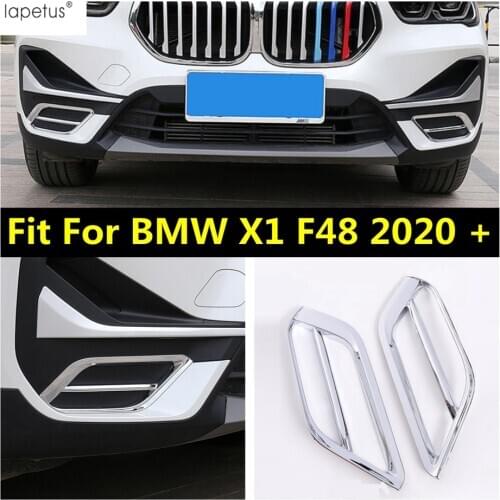 ABS Chrome Accessories For BMW X1 F48 2020 Front Bumper Fog Lights Lamps Frame Decoration Cover Trim Exterior Refit Kit