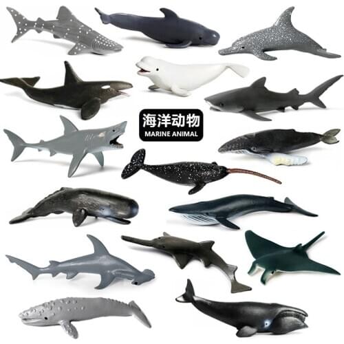 Oceans World Fishes Aquarium Miniature Decor Fish Tank Accessories Sea Animal Model Humpback Whale Hammerhead Shark Dolphin Toys