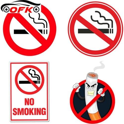 Car Stickers Decor Motorcycle Decals Warning Sign No Smoking Decorative Accessories Creative Sunscreen Waterproof PVC