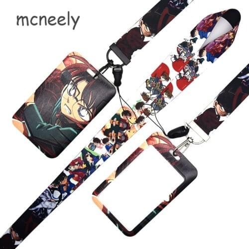 CARTOON ID Credit Bank Card Holder Students Bus Card Case Lanyard Visit Door Identity Badge Cards Cover FOR Women Men Wristband