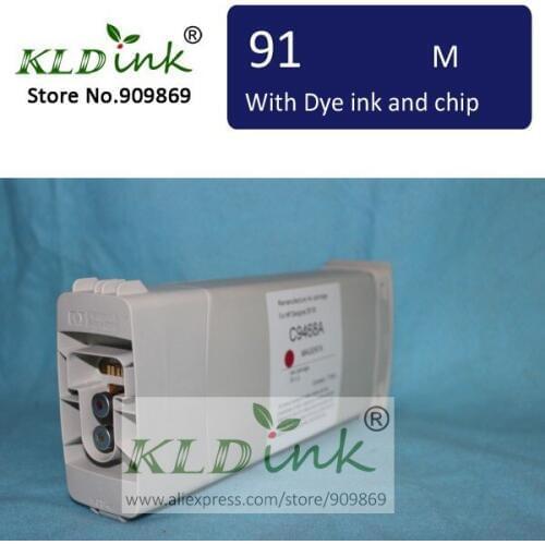 [KLD Ink] Compatible HP91 C9468A MAGENTA Dye ink cartridge for Designjet Z6100 printer
