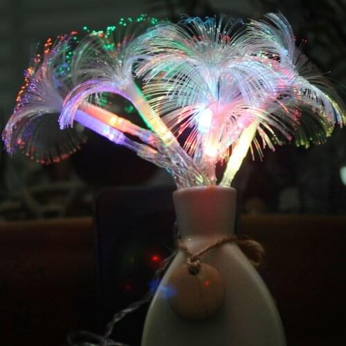 Birthday Party String Lights Wedding Room Decoration Holiday Lights Trumpet Flower LED Colorful Fiber Optic Lights Stars