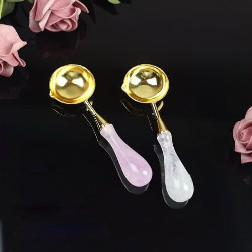 Crystal Handle Fire Lacquer Spoon Powder Tool Melting Sealing Wax Hand Account Copper Stamp
