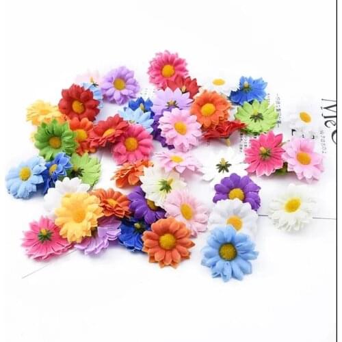5 PCS Daisy Artificial Bouquet Garden Wedding Decor Christmas Living Room Decoration Flower Arrangement Headwear Photo Props