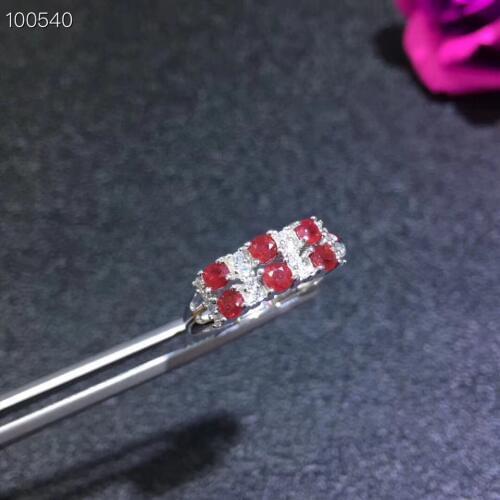 Natural red ruby gem Ring Natural gemstone ring S925 silver trendy Elegant personality Row women party gift fine Jewelry