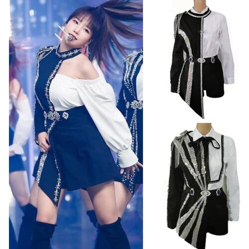 Korean Jazz Dance Costume Hip Hop Street Team Dancing Performance Suit Nightclub DJ Female Singer Stage Dancing Outfit DWY4451