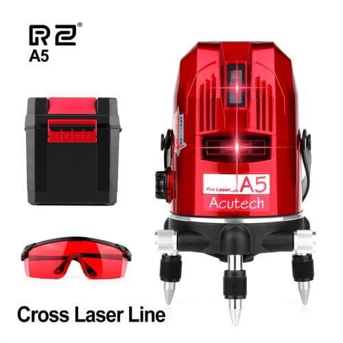 RZ Laser Level 2~5 Line Red Beam Line 360 Degree Rotary Level Self-leveling Horizontal&Vertical Available Auto Line Laser Level