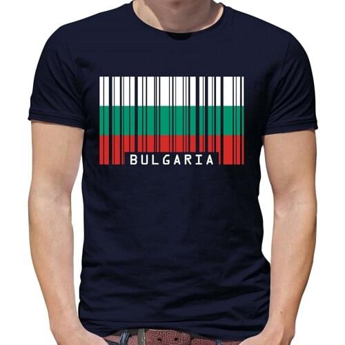 Mens T Shirts Fashion 2019 Bulgaria Barcode Style Flag - Mens Crewneck T-Shirt - 7 Colours T Shirt Short Sleeve
