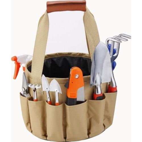 10 Piece Garden Tools and Tote Set Spray Bottle Secateurs Potted Flowers Three-piece Garden Shovel Rake Pruning Saws Gloves Bag