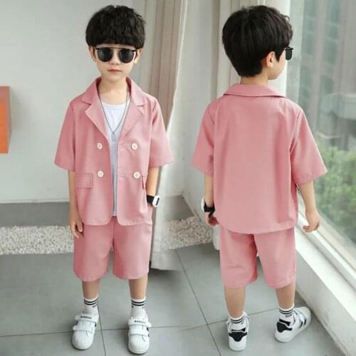 Fashion New Summer T-shirt+Shorts 3Pieces/Set Baby Boys Clothing Outfits For 2T 4 6 8 10 12Years Party Costumes Kids Clothes Set