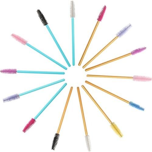 New Good Quality Disposable 50 Pcs/Pack Eyelash Eye Lash Makeup Brush Mini Mascara Wands Brush Eyelash Extension Tool