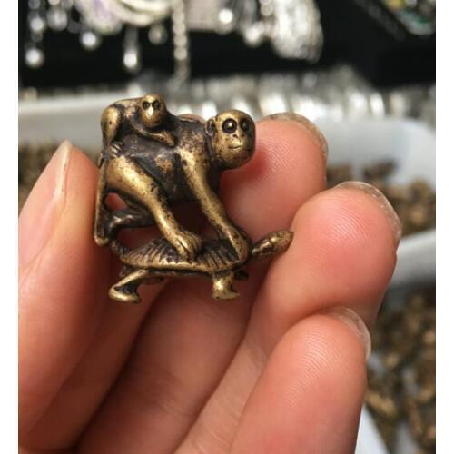 Wholesale Antique auspicious Bronze Monkey turtle Statue Decoration pendant