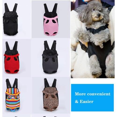 Pet Carry Adjustable Dog Backpack Kangaroo Breathable Front Puppy Dog Carrier Bag Pet Carrying Travel Legs Out Carrier For Cats