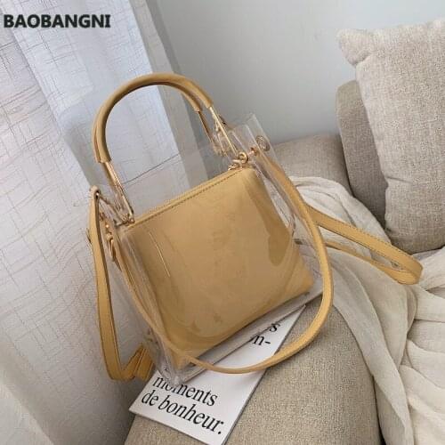 Clear Women Tote Bag PVC Transparent Shopping Bag Shoulder Handbag Travel Crossbody Bags High Female Capacity Jelly Bag