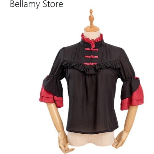 Made for you Customized gorgeous Lolita Gothic Lace bow Chinese style medium length sleeve shirt