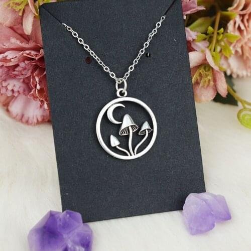 Silver Mushroom Pendant Fantasy Mushroom Forest Necklace Woodland Elves Jewelry