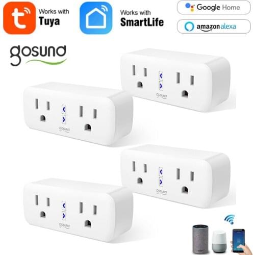 Gosund WiFi 2 In 1 Smart Plug 10A Smart Outlet Extender Dual Socket Plug Smart Life App Remote Control Support Alexa Google Home