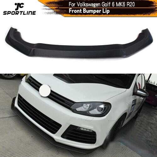 Carbon Fiber / FRP Car Front Bumper Lip Spoiler Bumper Guard Protector for VW Golf VI MK6 R20 Only 2010 2011 2012 2013