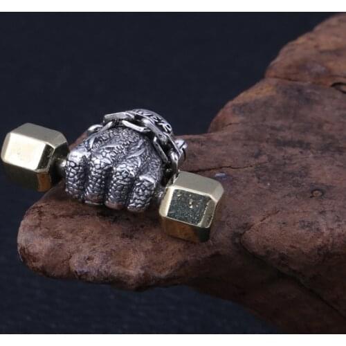 925 STERLING SILVER dumbbell women men Jewelry Pendant charm A5146