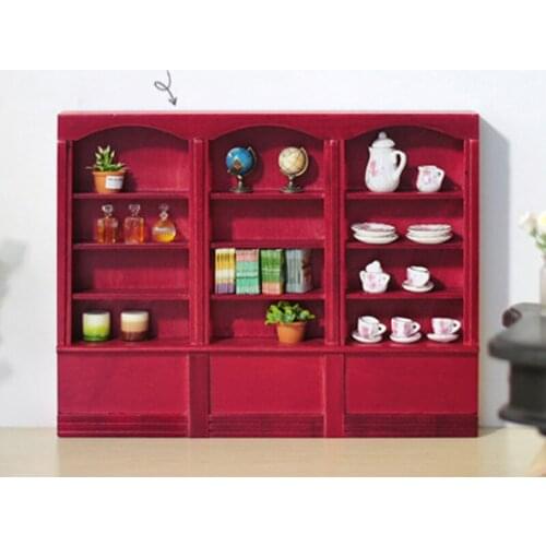 1/12 Dollhouse Miniature Bookcase Display Shelf Modern Style Dollhouse Furniture Toys For Dollhouse Decals New