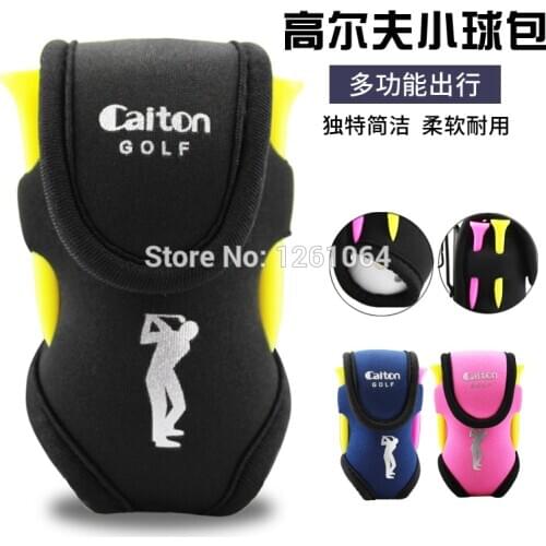 1pcs Small golf bag mini bag Holder Waist Bag With Hook Elastic Pouch 2 Balls 4 Tees 3 colors pink blue black