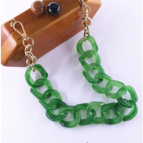 10 colors stock chunky acrylic green purse strap bag chain