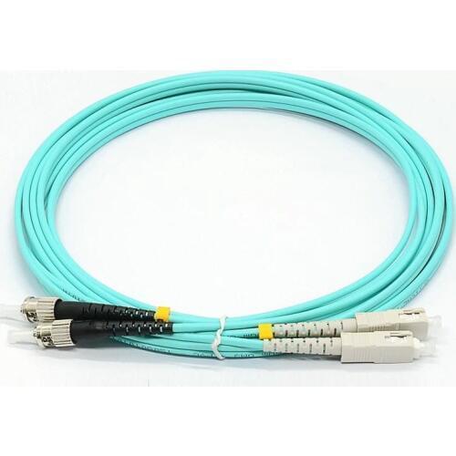10PCS/Pack OM3 SC/UPC-ST/UPC Multi-Mode OM3 Fiber Cable Multimode Duplex Fiber Optical Jumper Patch Cord 3M 5M 10M 10M SC-ST