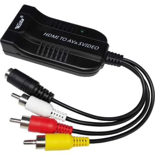 1080P HDMI to Male AV 3RCA CVBS/S-Video Audio Video Converter Adapter HDMI2AV Support NTSC/PAL
