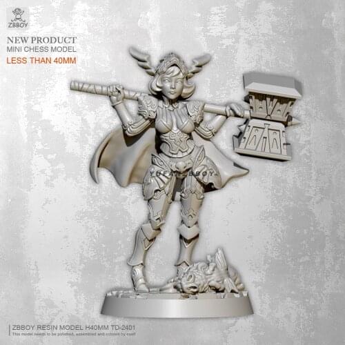 40mm Resin model kits Female hero self-assembled TD-2401