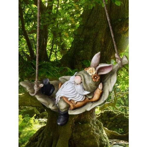 American Cartoon Cute Swing Fairy Resin Ornament Outdoor Park Villa Tree Sculpture Crafts Balcony Landscape Figurines Decoration