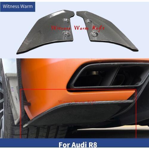 Rear Bumper Lip Splitters Aprons Flaps spoiler For Audi R8 Car wrap angle 2016-2018 Body Kit