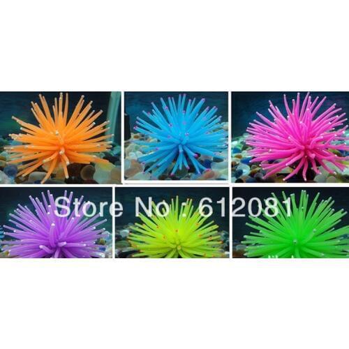 Free shipping Aquarium Fish Tank Decor Artificial soft Coral Plant six colors 6 pcs/lot